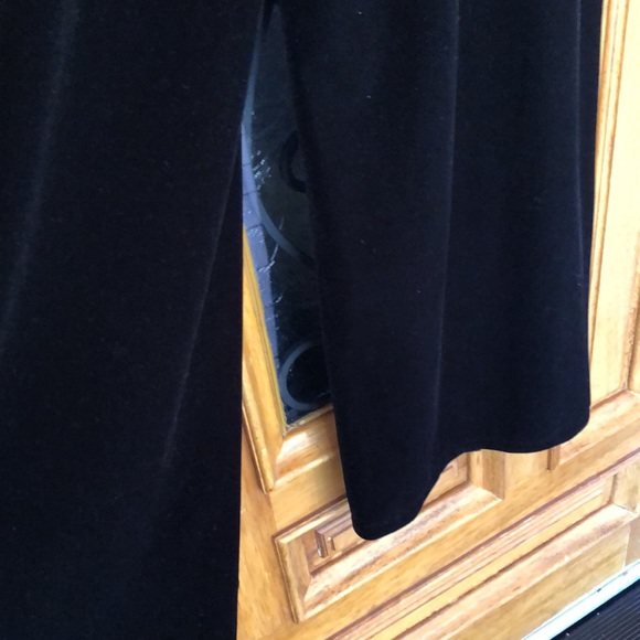 Black Velvet Satin Wide Split Leg Pants - Picture 4 of 8